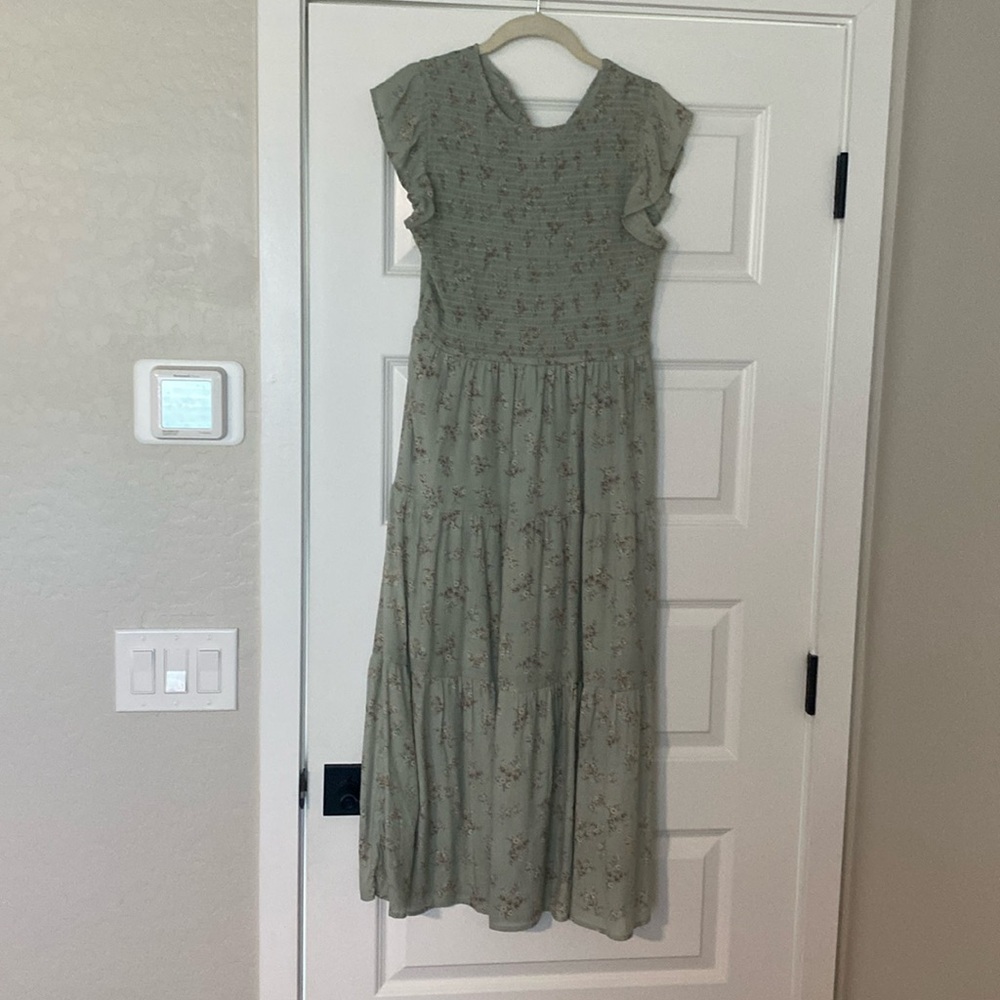Garden green midi dress